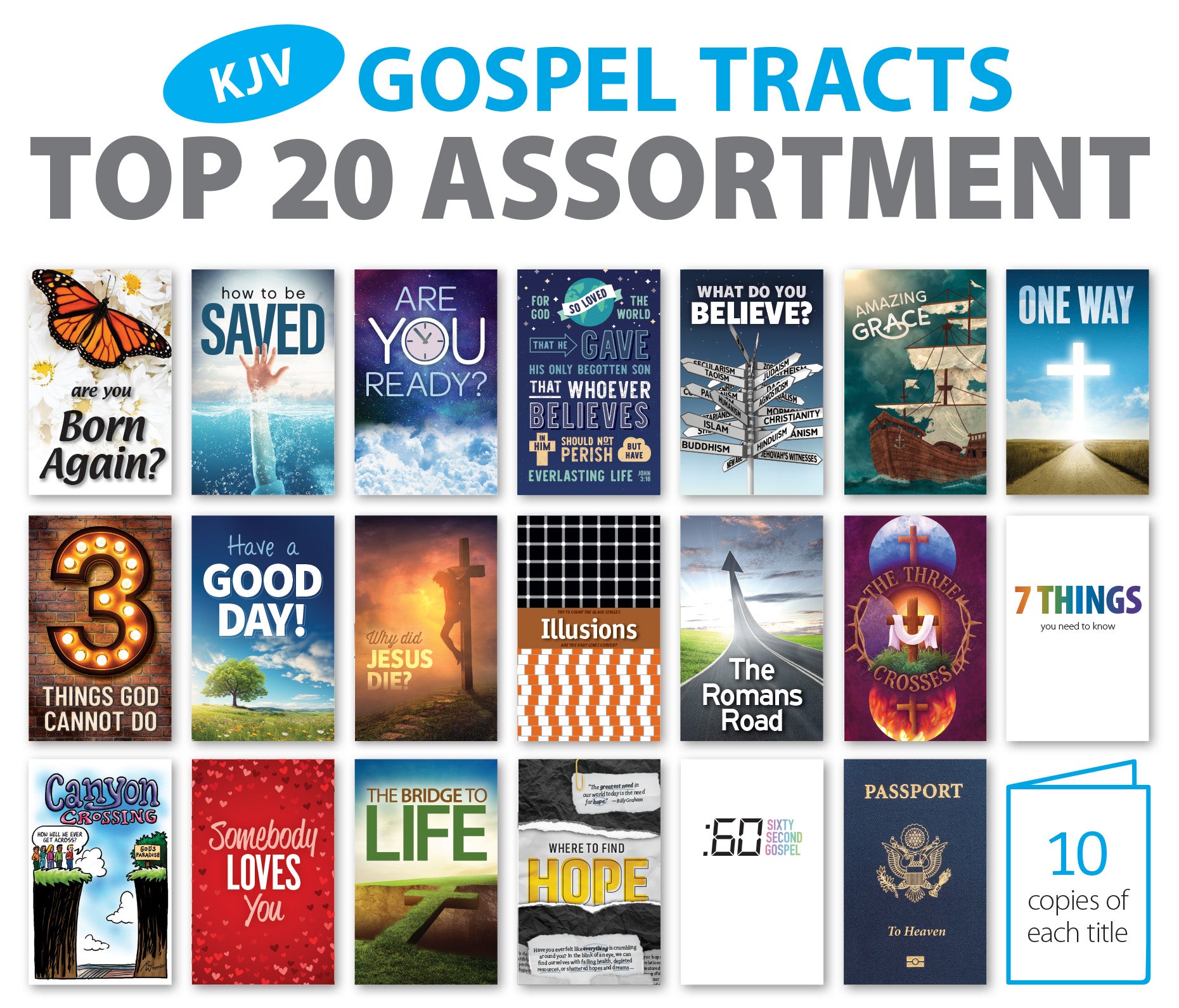 Gospel Tracts Top 20 Assortment – Moments With The Book
