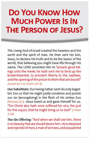 Do You Know How Much Power Is In The Person of Jesus? (KJV) (Preview page 1)