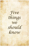 Five Things We Should Know (Preview page 1)