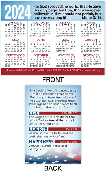 2024 Calendar Card: Life, Liberty, Happiness