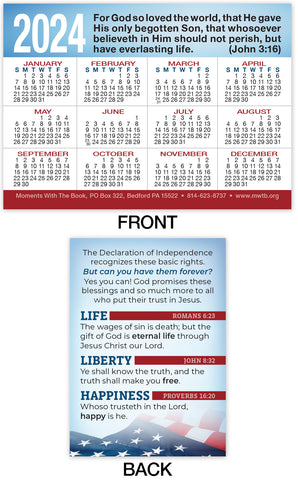 2024 Calendar Card: Life, Liberty, Happiness