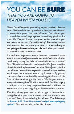 You Can Be Sure That You Are Going to Heaven When You Die (Preview page 1)