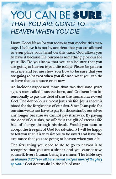 You Can Be Sure That You Are Going to Heaven When You Die (Preview page 1)