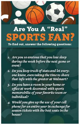 Are You A "Real" Sports Fan? (Preview page 1)