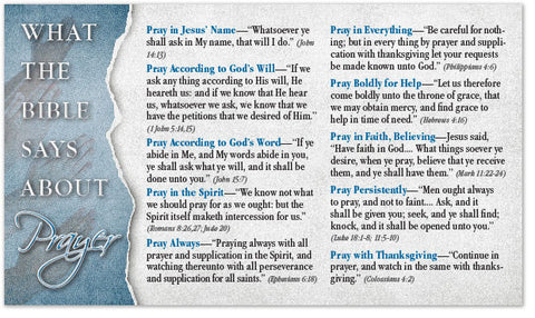 What the Bible Says About Prayer (Prayer List) (Preview page 1)