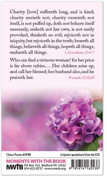 mothers plant the seeds of love poem Poetry Card – A Mother's Love Packet of 100 / KJV