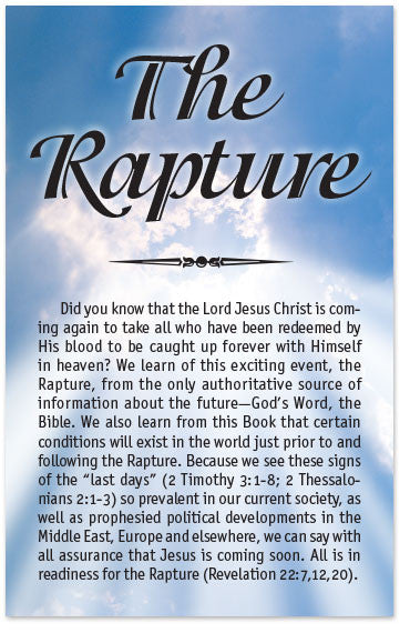 Gospel Tract – The Rapture – Moments With The Book