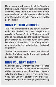 Gospel Tract – The Ten Commandments – Moments With The Book